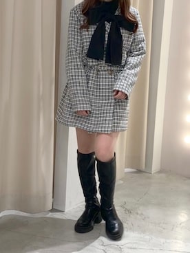 「ジャケットワンピース」｜しんももさん（レディース・151cm）の冬コーディネート