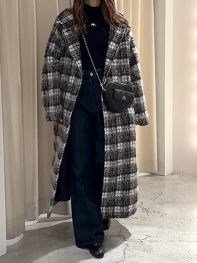 「one after another NICE CLAUP（ワンアフターアナザーナイスクラップ）のアイテム（ステンカラーコート）」を使った、しんももさん（レディース・151cm）の冬コーディネート