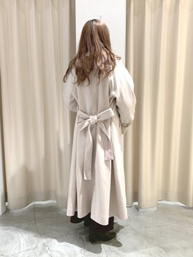 「nice claup」｜「アイテム（ステンカラーコート）」を使った、しんももさん（レディース・151cm）の冬コーディネート