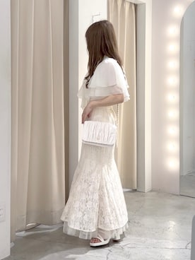 「one after another NICE CLAUP（ワンアフターアナザーナイスクラップ）の2way/ボウタイフレアスリーブブラウス（シャツ/ブラウス）」を使った、しんももさん（レディース・151cm）の夏コーディネート