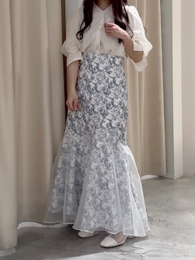 「トワルドジュイ」｜「アイテム（スカート）」を使った、しんももさん（レディース・151cm）の春コーディネート