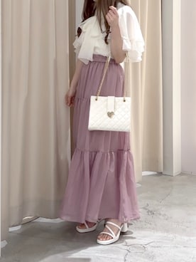 「one after another NICE CLAUP（ワンアフターアナザーナイスクラップ）のアイテム（その他シューズ）」を使った、しんももさん（レディース・151cm）の夏コーディネート