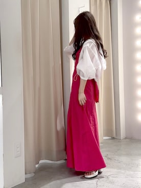 「アイテム（ワンピース、ピンク系）」を使った、しんももさん（レディース・151cm）の春コーディネート