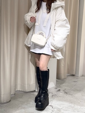 「one after another NICE CLAUP（ワンアフターアナザーナイスクラップ）のアイテム（スウェット）」を使った、しんももさん（レディース・151cm）の冬コーディネート