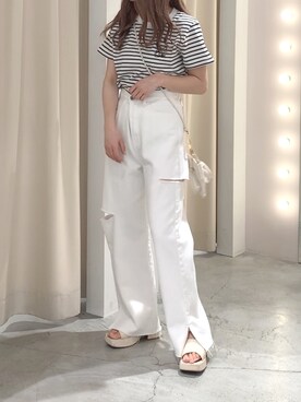 「カジャアルコーデ」｜しんももさん（レディース・151cm）の夏コーディネート