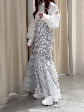 「トワルドジュイ」｜「アイテム（スカート）」を使った、しんももさん（レディース・151cm）の春コーディネート