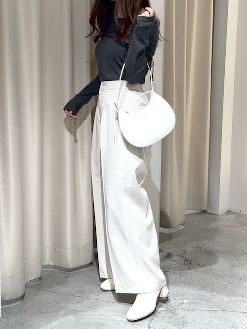 サイドレースワイドスラックス（スラックス）｜one after another NICE