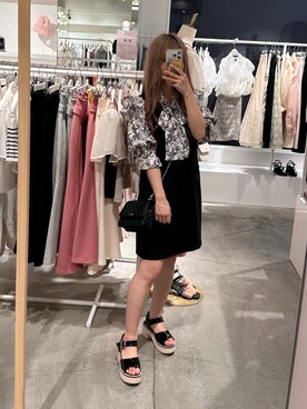 「トワルドジュイ」｜「アイテム（ワンピース/ドレス）」を使った、しんももさん（レディース・151cm）の春コーディネート