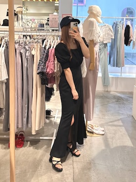 「one after another NICE CLAUP（ワンアフターアナザーナイスクラップ）のアイテム（キャップ）」を使った、しんももさん（レディース・151cm）の夏コーディネート