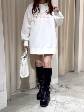 「one after another NICE CLAUP（ワンアフターアナザーナイスクラップ）のアイテム（スウェット）」を使った、しんももさん（レディース・151cm）の秋コーディネート