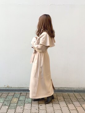 「nice claup」｜「アイテム（トレンチコート）」を使った、しんももさん（レディース・151cm）の春コーディネート