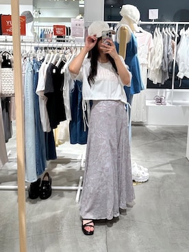 「one after another NICE CLAUP（ワンアフターアナザーナイスクラップ）のアイテム（キャップ）」を使った、しんももさん（レディース・151cm）の夏コーディネート