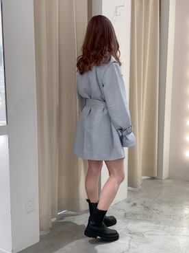 「nice claup」｜「アイテム（トレンチコート）」を使った、しんももさん（レディース・151cm）の春コーディネート