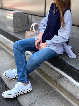 「JUNOAH」｜「アイテム（パンツ）」を使った、yumi✨さん（レディース・154cm）の春コーディネート