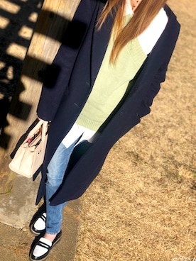 「テーラードコート」｜「アイテム（ローファー）」を使った、yumi✨さん（レディース・154cm）の冬コーディネート