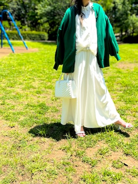 「緑のカーディガン」｜yumi✨さん（レディース・154cm）の夏コーディネート