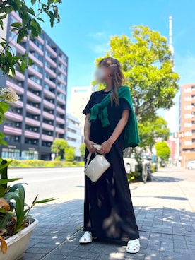 「ISOOK（アイスー）のアイテム（ワンピース/ドレス）」を使った、yumi✨さん（レディース・154cm）の夏コーディネート