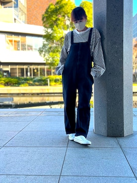 「andme（アンドミー）のアイテム（オールインワン・サロペット）」を使った、yumi✨さん（レディース・154cm）の冬コーディネート
