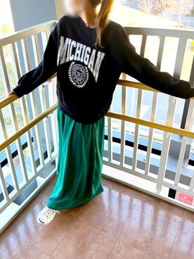 「WC（ダブル シー）のアイテム（スウェット）」を使った、yumi✨さん（レディース・154cm）の冬コーディネート
