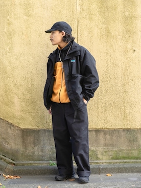 「Franklin Climbing（フランクリンクライミング）のアイテム（その他アウター）」を使った、Satoshi Makimotoさん（メンズ・166cm）の秋コーディネート