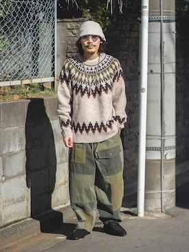 「CIAOPANIC TYPY（チャオパニックティピー）のアイテム（モカシン/デッキシューズ）」を使った、Satoshi Makimotoさん（メンズ・166cm）の冬コーディネート