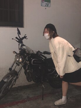 「GU（ジーユー）のアイテム（ノーカラージャケット）」を使った、etcootdさん（レディース・165cm）の冬コーディネート