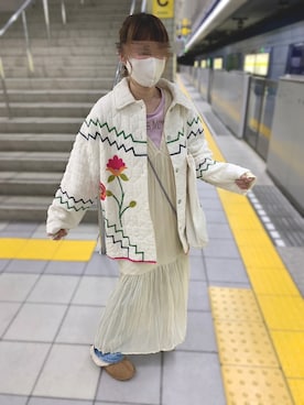 「ムートン」｜「アイテム（ワンピース/ドレス）」を使った、kanarashiiiiiさん（レディース・157cm）の冬コーディネート