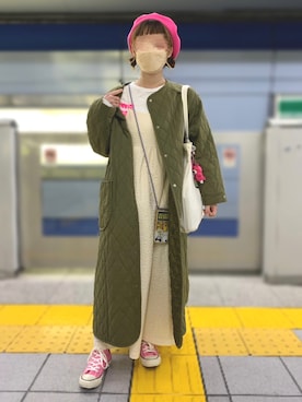 「Libra Cue（リブラ キュー）のアイテム（その他アウター）」を使った、kanarashiiiiiさん（レディース・157cm）の冬コーディネート