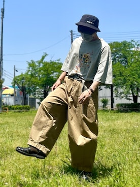 「古着好きな人と繋がりたい」｜「アイテム（フォーマルスーツ/小物）」を使った、きょんさん（メンズ・168cm）の春コーディネート
