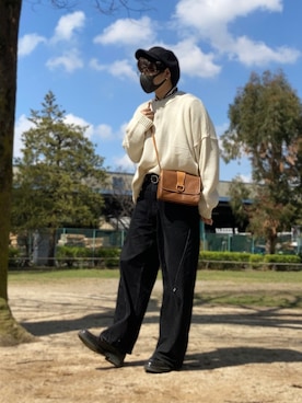 「タックイン」｜「アイテム（キャスケット）」を使った、きょんさん（メンズ・168cm）の春コーディネート