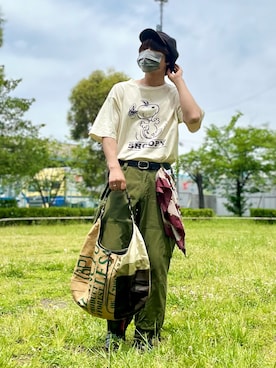 「GU（ジーユー）のアイテム（財布/小物）」を使った、きょんさん（メンズ・168cm）の春コーディネート