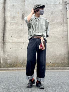 「アイテム（バンダナ/スカーフ）」を使った、きょんさん（メンズ・168cm）の夏コーディネート