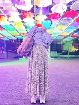 「TODAYFUL（トゥデイフル）のアイテム（スニーカー）」を使った、ゆんさん（レディース・156cm）の夏コーディネート