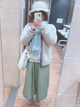 「水色」｜「アイテム（その他アウター）」を使った、ゆんさん（レディース・156cm）の冬コーディネート