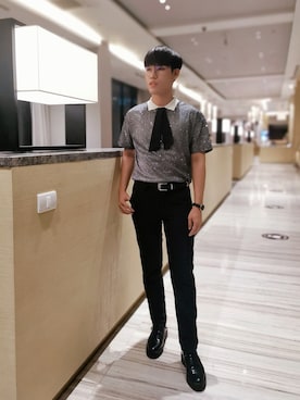 「H&M（エイチ・アンド・エム）のアイテム（その他シューズ）」を使った、Ezroさん（メンズ・170cm）の春コーディネート