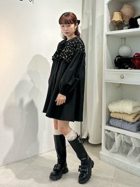 「merry jenny（メリージェニー）のアイテム（ブーツ）」を使った、miokaさん（レディース・162cm）の秋コーディネート