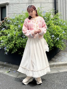 素敵な薔薇レースカーディガン⭐️StarBallerina／ワインカラー／日本製 flower ribbonニットカーデイガン｜メリージェニー（merry jenny）公式