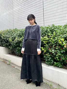 「ショート丈トップス」｜「アイテム（その他シューズ）」を使った、miokaさん（レディース・162cm）の夏コーディネート