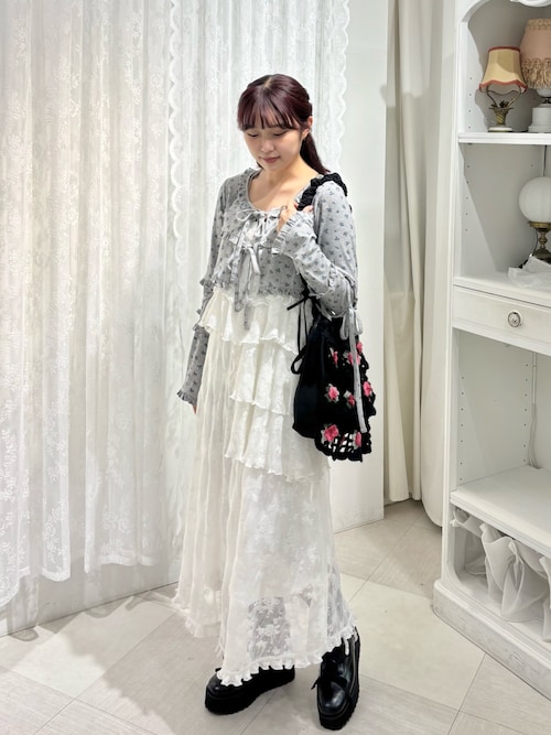 セール】floralフリルリブボレロ（カーディガン/ボレロ）｜merry jenny