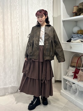 「ティアードスカート」｜miokaさん（レディース・162cm）の夏コーディネート