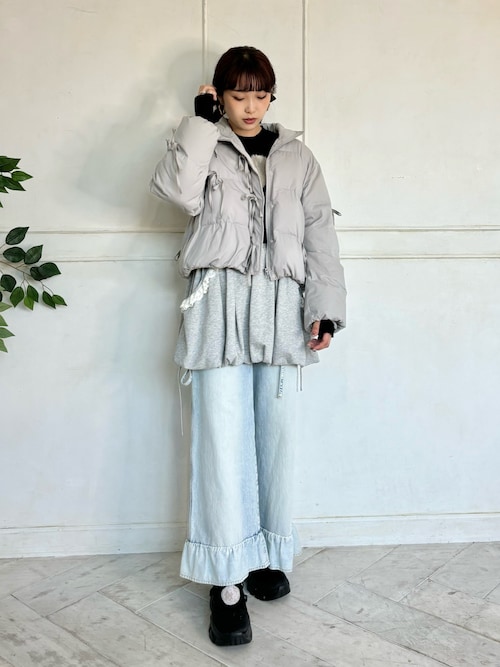 セール】ribbon paddedジャケット / リボンパデットジャケット