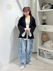 バレルレッグリボンデニムパンツ｜メリージェニー（merry jenny）公式