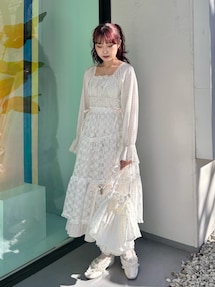 merryjennyホワイトシアーレースフレアスカート メリージェニー merry jenny シアーレースフレアスカート （オフ