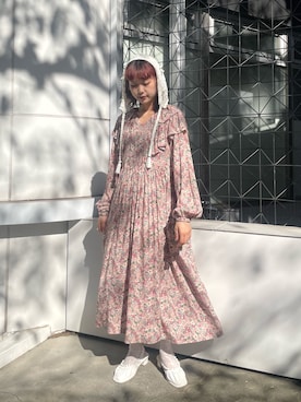 「ボンネット」｜「アイテム（ワンピース/ドレス）」を使った、miokaさん（レディース・162cm）の秋コーディネート