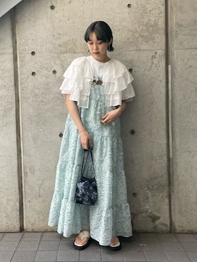 「merry jenny（メリージェニー）のクロストングサンダル（サンダル）」を使った、miokaさん（レディース・162cm）の春コーディネート