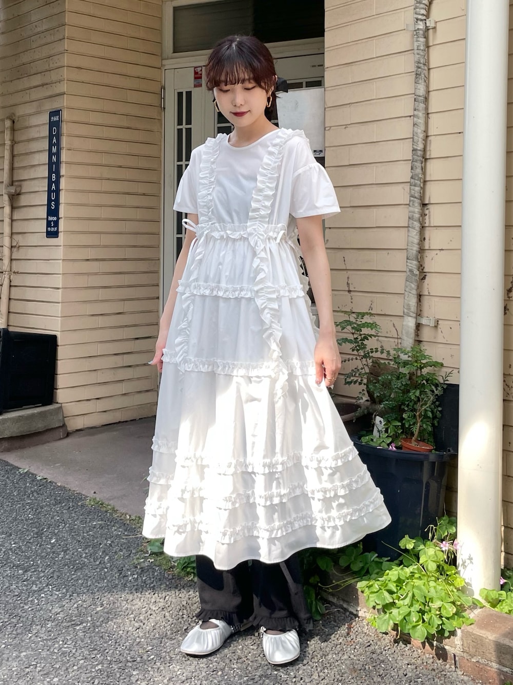 merry jenny メリージェニー フリル パーカー ワンピース 白 merry jenny メリージェニー フリル パーカー ワンピース 白