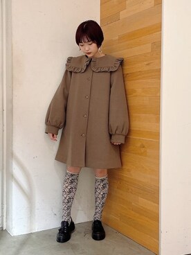 「merry jenny（メリージェニー）のアイテム（その他アウター）」を使った、miokaさん（レディース・162cm）の秋コーディネート