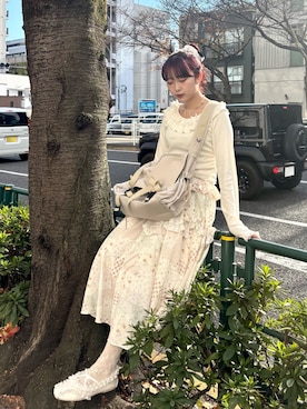 「アイテム（メッセンジャーバッグ）」を使った、miokaさん（レディース・162cm）の冬コーディネート