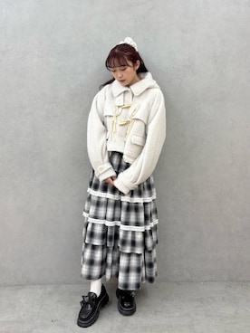 「アイテム（ダッフルコート）」を使った、miokaさん（レディース・162cm）の秋コーディネート
