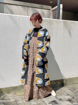 「merry jenny（メリージェニー）のアイテム（その他アウター）」を使った、miokaさん（レディース・162cm）の秋コーディネート